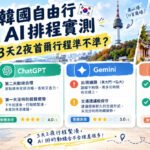韓國自由行AI排程實測：ChatGPT、Gemini、Claude規劃首爾3天2夜行程比較