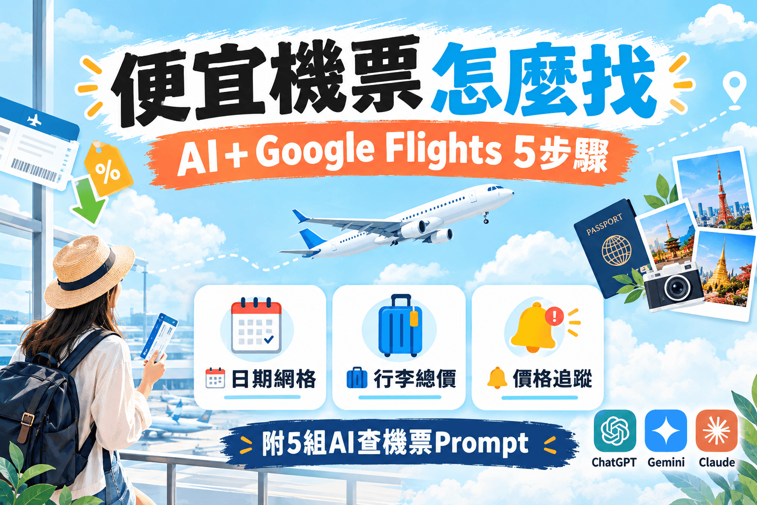 用AI和Google Flights找便宜機票