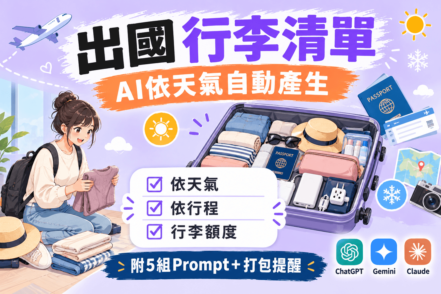 用AI產生出國行李清單